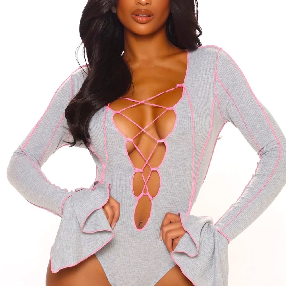 Fashion nova lace up bodysuit